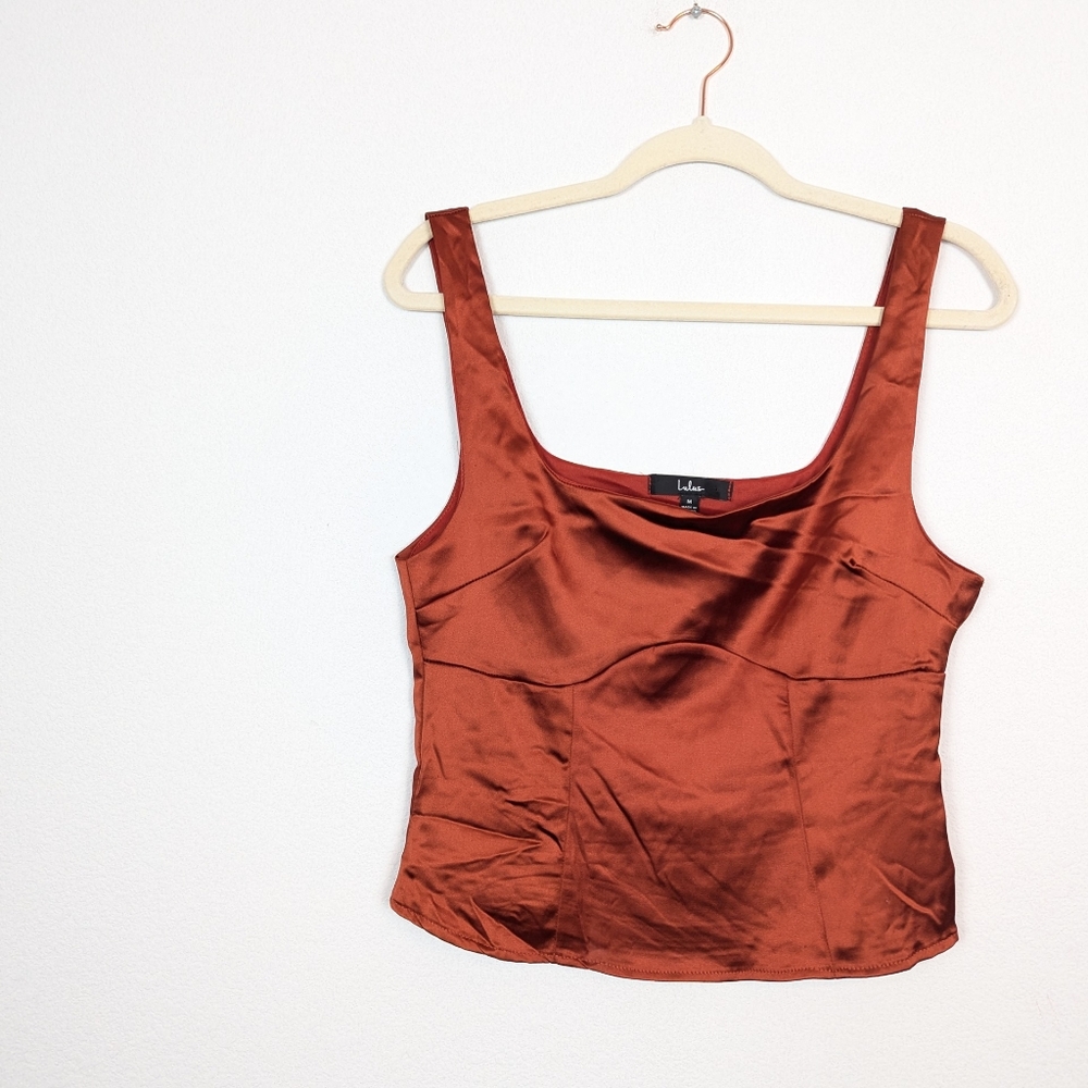 Lulu’s Rust Red Orange Exceptional Allure Satin C… - image 3